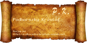 Podhorszky Kristóf névjegykártya
